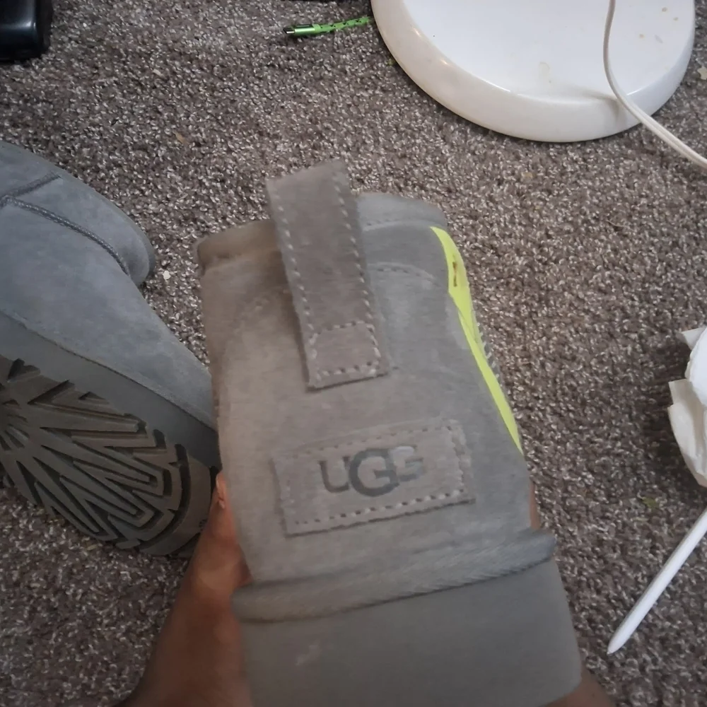 UGG Gray and Yellow Shearling Boots